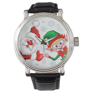 Montre Les personnages de Noël de père Noël et Elf