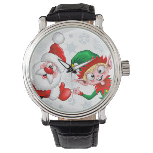 Montre Les personnages de Noël de père Noël et Elf