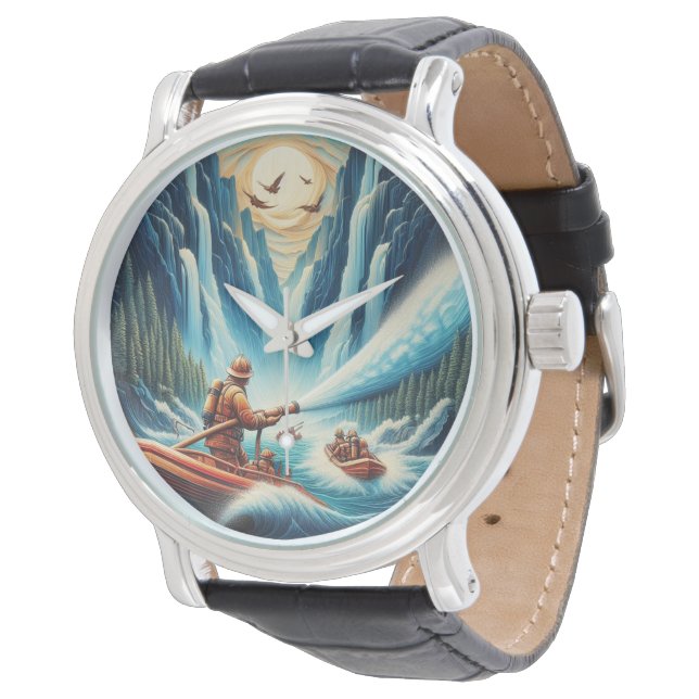 Montre Les pompiers ont chargé sur leur bateau (Incliné)