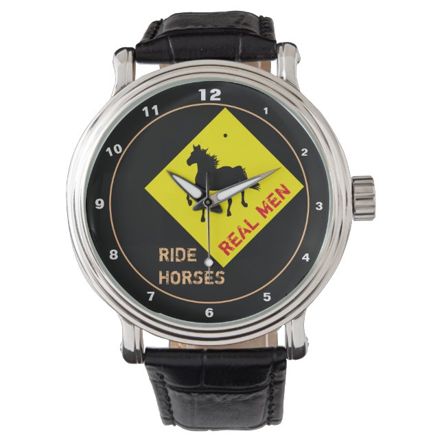 Montre Les vrais hommes chevauchent des chevaux & Black H (devant)
