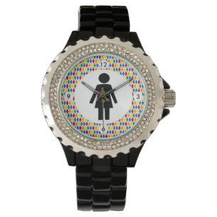 Montre Lesbienne LGBTQ Silhouette et Rainbow Ladies
