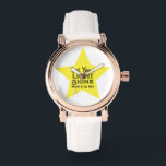Montre Let Your Light Shine Bible Verse Yellow Star<br><div class="desc">This beautiful and meaningful watch features a yellow star and the words of Jesus in the Gospel of Matthew encouraging us to shine.</div>