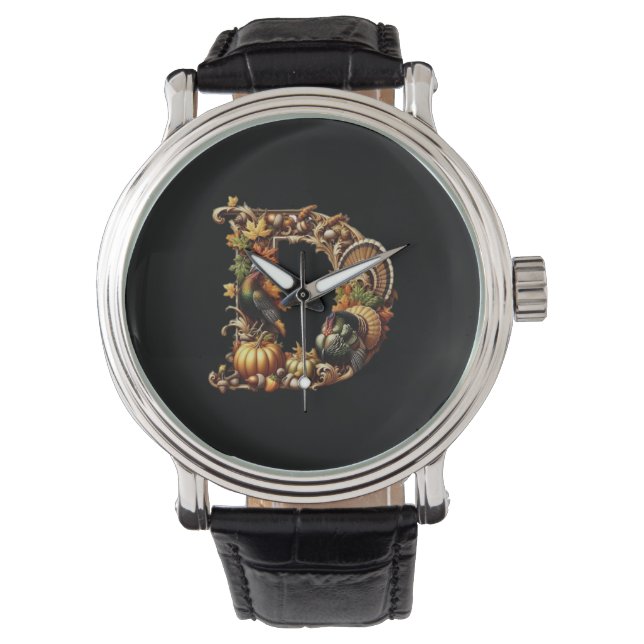 Montre Letter D Thanksgiving style gift  (devant)