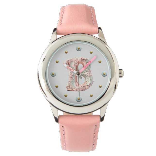 Montre Lettre baroque B Pastel (devant)
