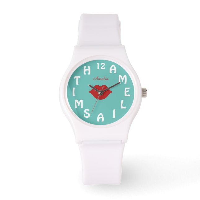 Montre LETTRE BLANCHE PERSONNALISÉE COMPOSER Turquoises L (Recto)