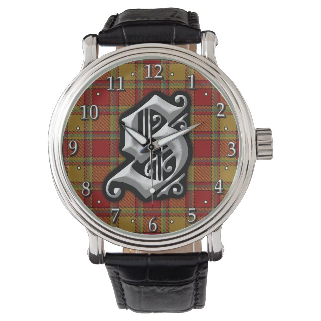 Montre Lettre Clan Scrymgeour S Monogramme Tartan (devant)
