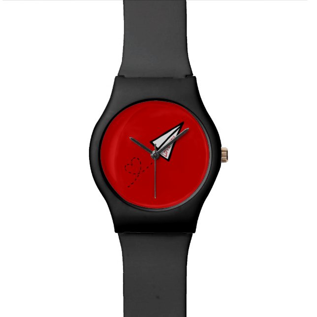 Montre Lettre d'amour avion papier (Fermer)