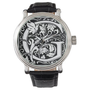 Montre Lettre G Monogramme médiéval Art Nouveau