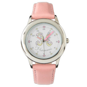 Montre Lettre monogramme H coeur de fleur nom personnalis