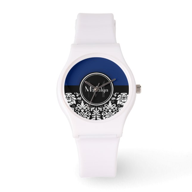 Montre LETTRE MONOGRAPHIQUE NOIR BLANC DE LA Marine (Recto)