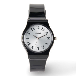 Montre Lettre personnalisée Dial Argent Gradient