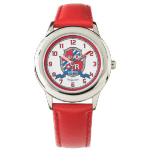Montre Lettre rufus R nom signifiant oiseau rouge crête