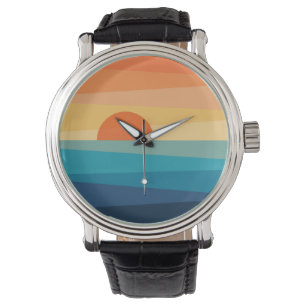 Montre lever de soleil géométrique Abstrait