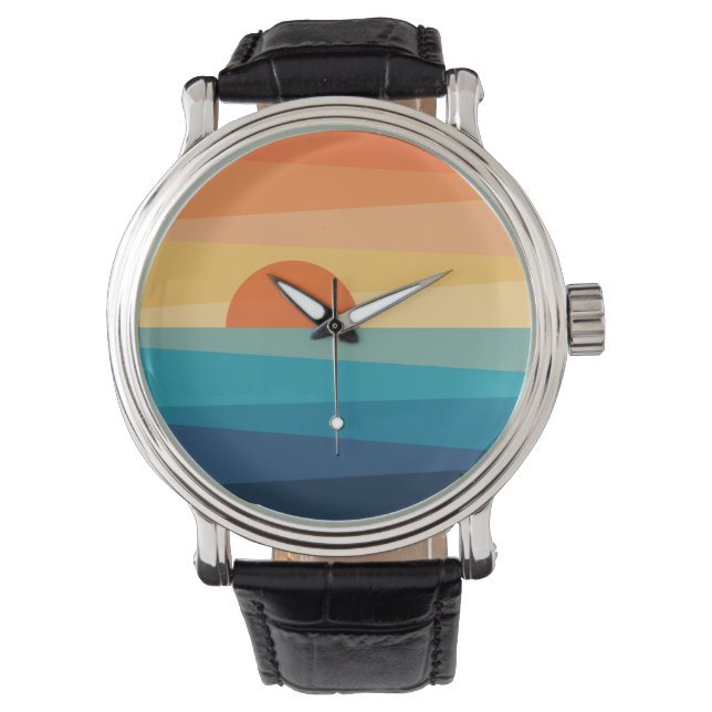 Montre lever de soleil géométrique Abstrait (devant)