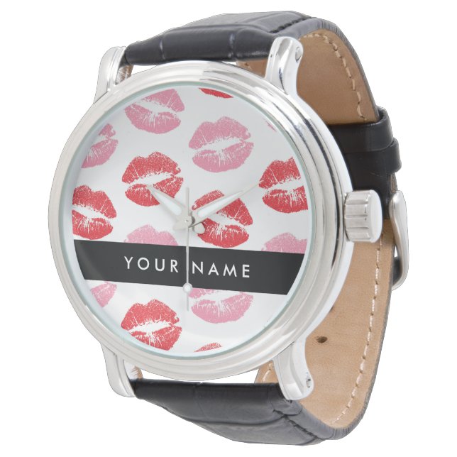 Montre Lèvres Rouges, Lèvres Roses, Baiser, Votre Nom, Pe (Incliné)