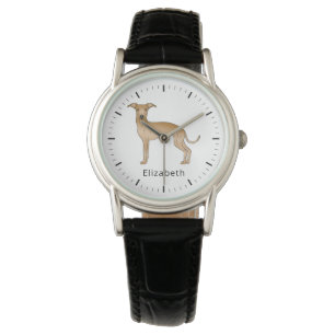 Montre Lévrier Italien Fawn Mignon Chien de Dessin Animé