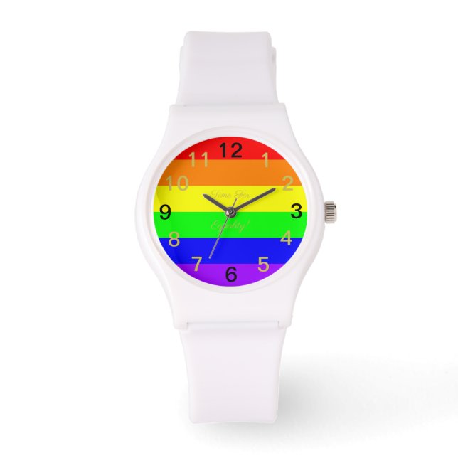 Montre LGBT Gay Pride de Rainbow Flag ! Time For Equality (Recto)