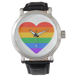 Montre LGBTQIA Rainbow Heart Watch