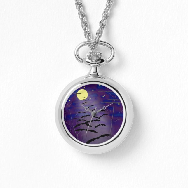 Montre L'heure ensorcelante avec pleine lune jaune et cha (Recto)