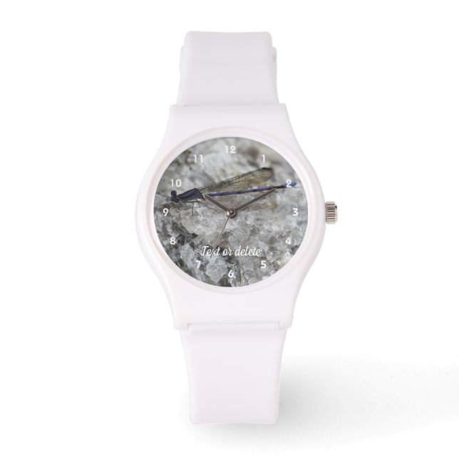 Montre Libellule violette personnalisée (Recto)
