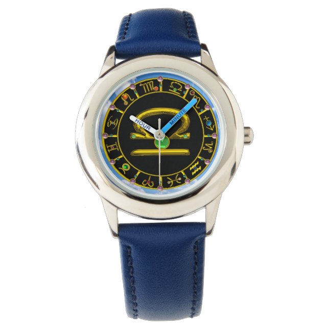 Montre LIBRA GOLD ZODIAC JEULE D'ANNIVERSAIRE, Vert, Noir (devant)