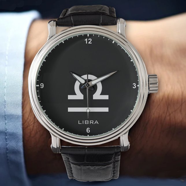 Montre Libra Zodiac Sign Nom personnalisé Texte Simple Mi (Créateur téléchargé)
