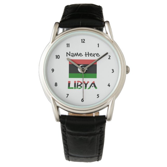 Montre Libye et drapeau libyen personnalisés  (devant)