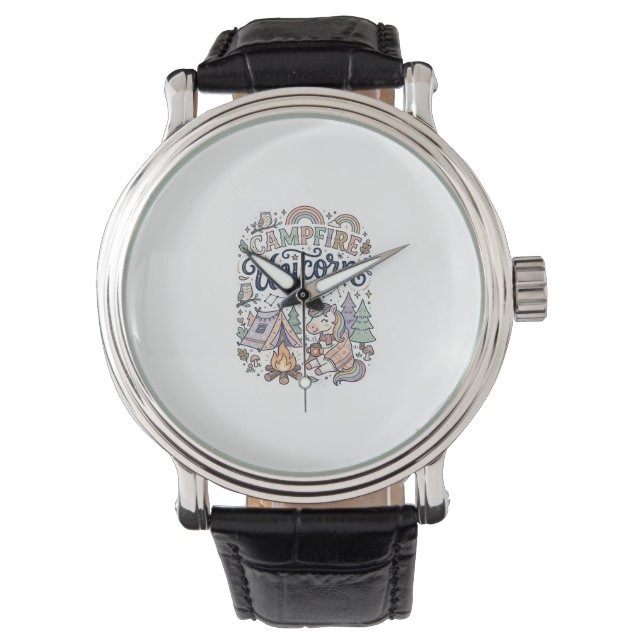 Montre Licorne Feu de camp Licorne Autocollant vectoriel  (devant)