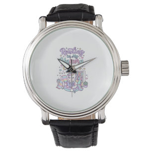 Montre Licorne lisant dans mon coin licorne T-shirt paste