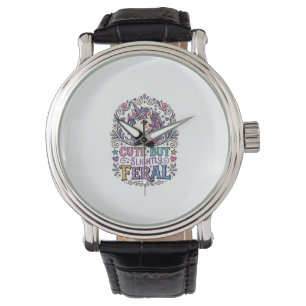 Montre Licorne Mignonne mais Légèrement Féroce Fond Blanc