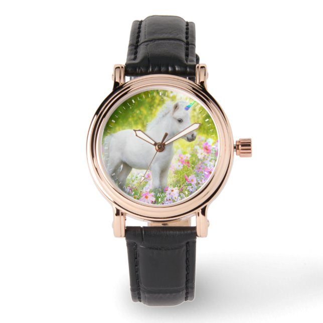 Montre Licorne Poney Blanc (Recto)