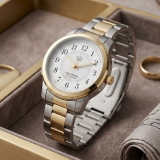 Montre Lien Huître Two Tone Minimaliste Logo Couro