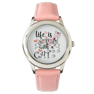 Montre Life is Better With a Cat quote slogan