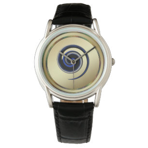 Montre Ligne Bleue Mince Gold Coin Swirl
