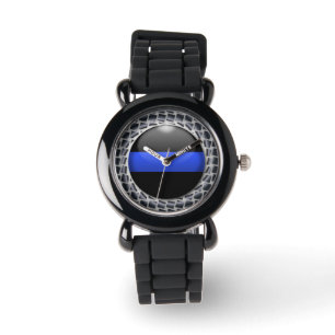 Montre Ligne Bleue Mince - Police