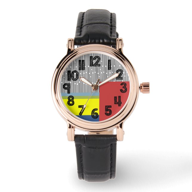 Montre Lignes Abstraites et rectangles (Recto)