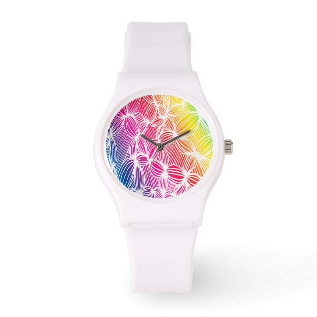 Montre Lignes arc-en-ciel courbes (Recto)