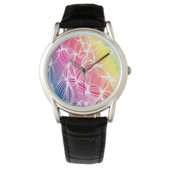 Montre Lignes arc-en-ciel courbes (devant)
