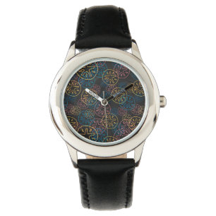 Montre Lignes de Dollar de Sable Rouge Jaune Bleu