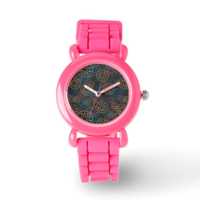 Montre Lignes de Dollar de Sable Rouge Jaune Bleu (Recto)