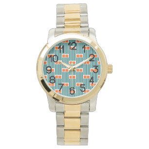 Montre Lignes et boîtes turquoises