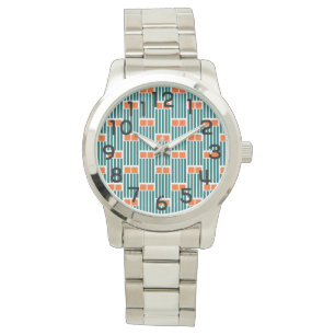 Montre Lignes et boîtes turquoises