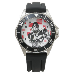 Montre Ligue de Justice Cyborg Digital Noir Pop Art