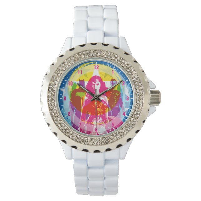 Montre Ligue de Justice | Retro Group & Logo Pop Art (devant)