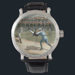 Montre Ligue nationale de baseball 1886<br><div class="desc">Tableau d'un match de baseball de la Ligue nationale de baseball de 1886. On peut sentir pratiquement les cacahuètes, le pop-corn et la poussière de l'entrée qui émane de cette pièce. Cela ferait un grand ajout à votre maison!</div>