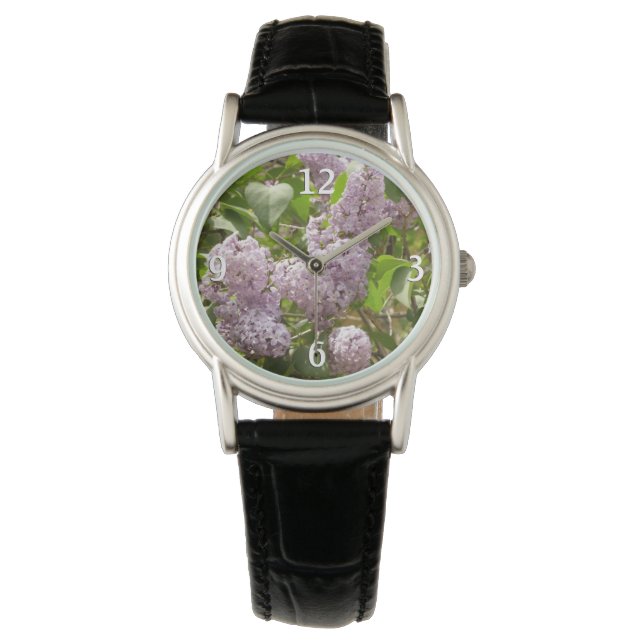 Montre Lilac Bush Belles fleurs de printemps violettes (devant)