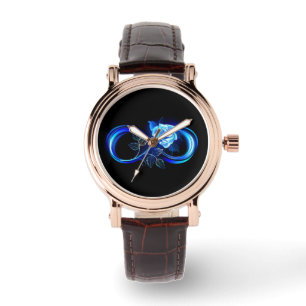 Montre L'infini lumineux avec une rose bleue