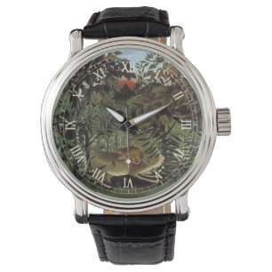 Montre Lion affamé par Henri Rousseau, animal sauvage Vin