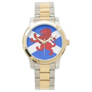 Montre Lion bleu mignon de drapeau de l'Ecosse effréné