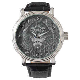 Montre Lion gris majestueux